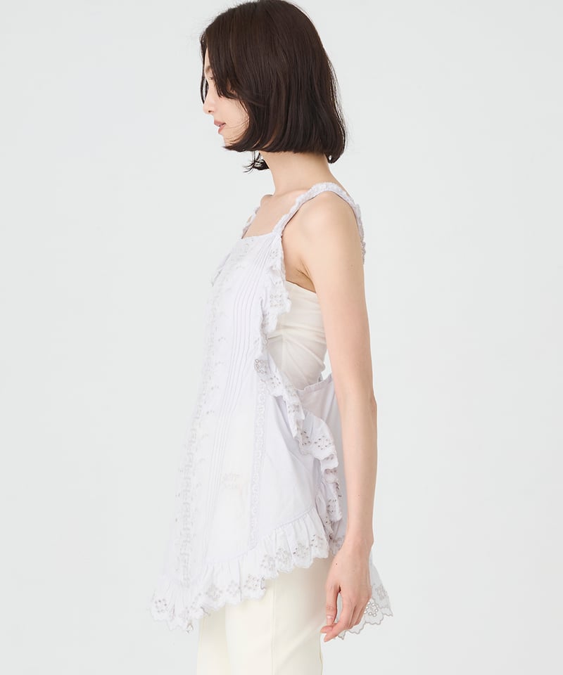 美品】venit LACE EMBROIDERY APRON BLOUSE venit］SILK COTTON LACE