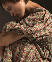 SMOCKING ETHNIC PRINT DRESS