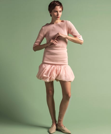 ACETATE COTTON RIB　 TUBE TOP DRESS