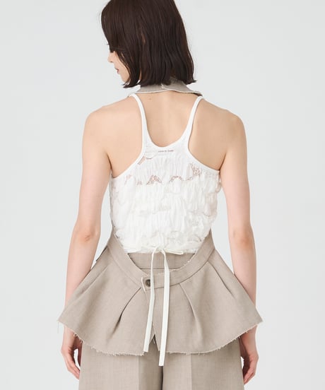 LINEN-LIKE COTTONDOUBLE WEAVE VEST