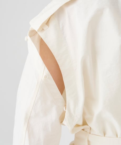 COTTON NYLON SHORT TRENCH COAT