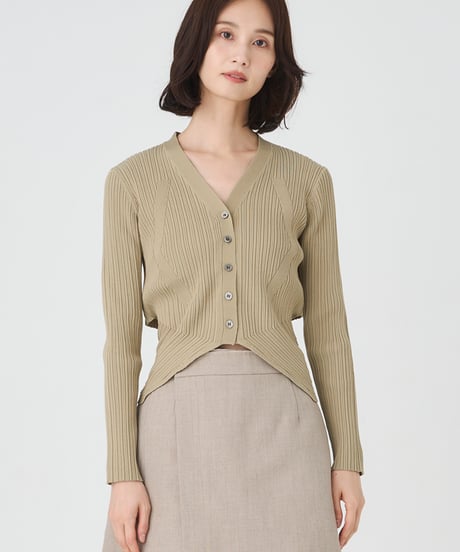 ACETATE COTTON RIB　 CARDIGAN