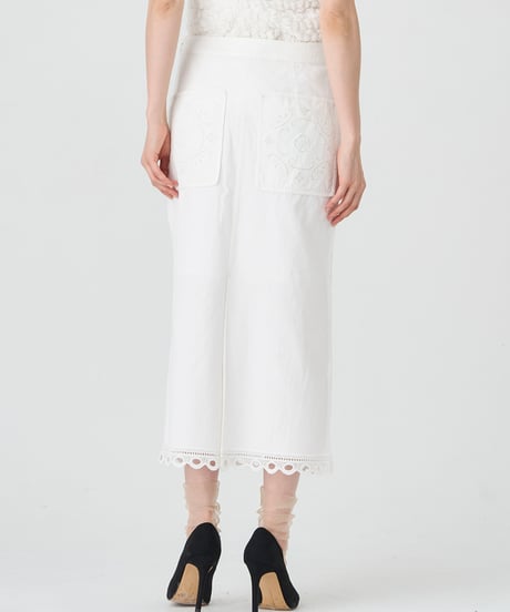 COTTON/ LINEN CUTWORK LACE EMBROIDERY SKIRT