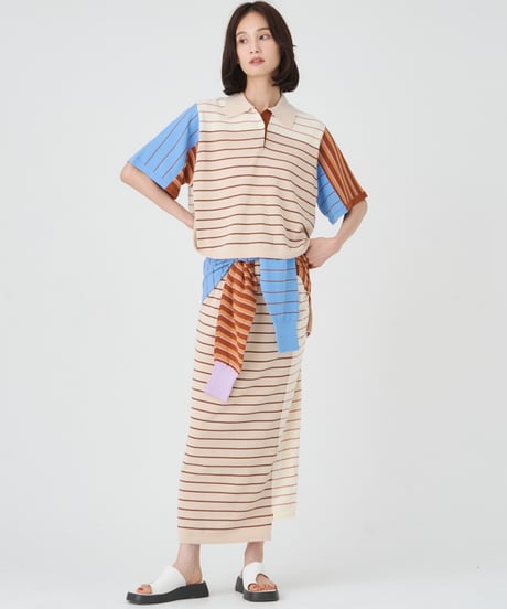CRAZY BORDER POLO　KNIT