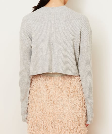 WOOL VISCOSE RIB PULLOVER