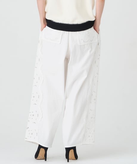 COTTON/ LINEN CUTWORK LACE EMBROIDERY PANTS