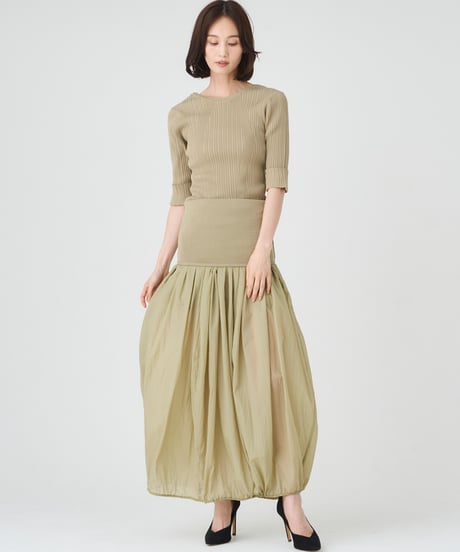 ACETATE COTTON RIB　 TUBE TOP DRESS