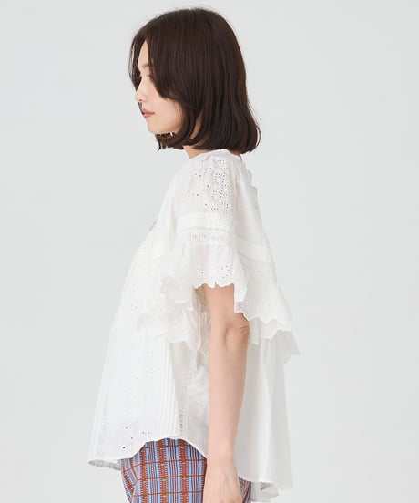 SILK COTTON LACE EMBROIDERY  BLOUSE