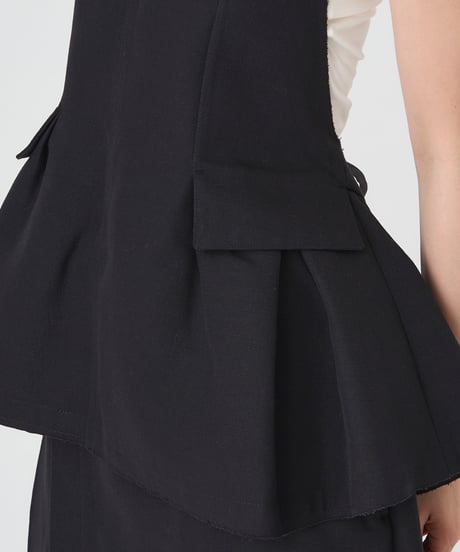 LINEN-LIKE COTTONDOUBLE WEAVE VEST