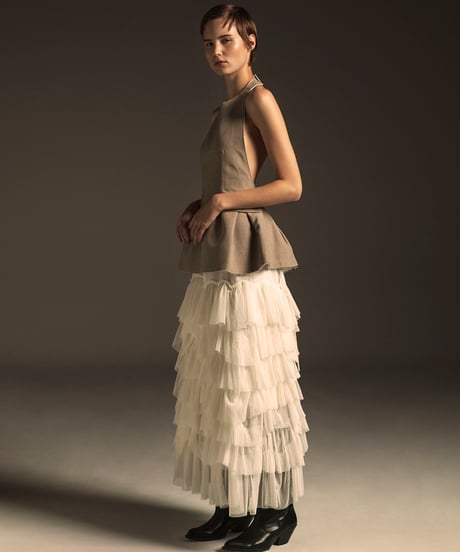 LINEN-LIKE COTTONDOUBLE WEAVE VEST