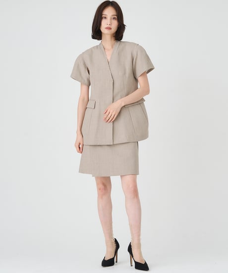LINEN-LIKE COTTONDOUBLE WEAVE JACKET