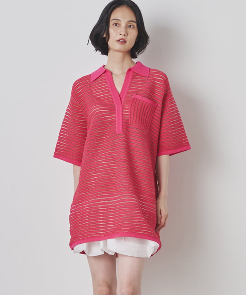IRREGULAR BORDER POLO KNIT | venit