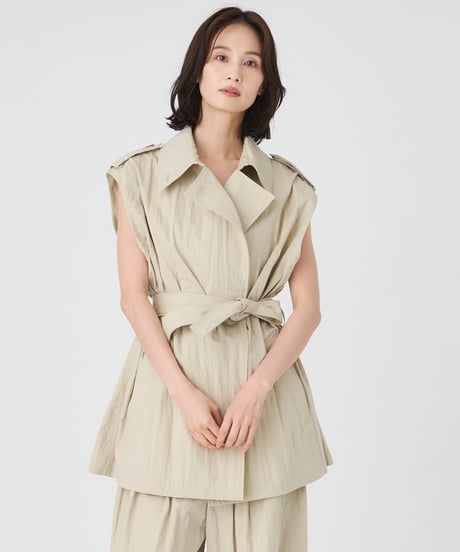 COTTON NYLON SHORT TRENCH COAT