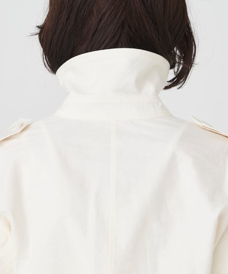 COTTON NYLON SHORT TRENCH COAT