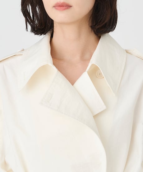 COTTON NYLON SHORT TRENCH COAT