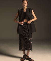 COTTON/ LINEN CUTWORK LACE EMBROIDERY SKIRT
