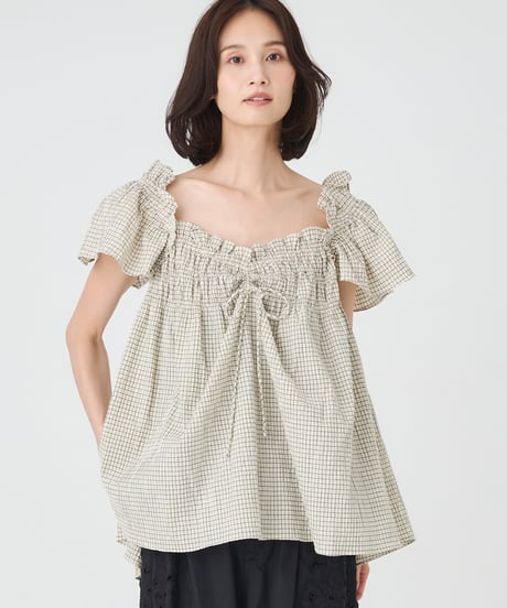 SHRINK CHECK BLOUSE