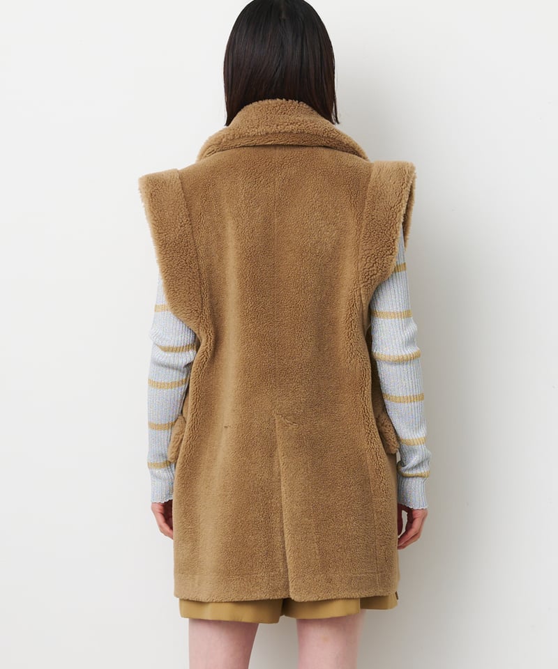 WOOL POLYESTER BOA GILET | venit