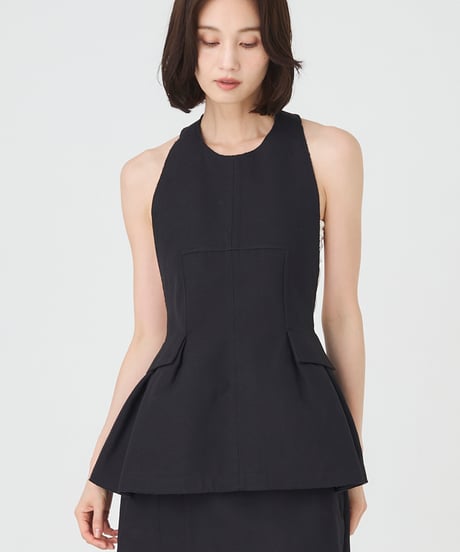 LINEN-LIKE COTTONDOUBLE WEAVE VEST