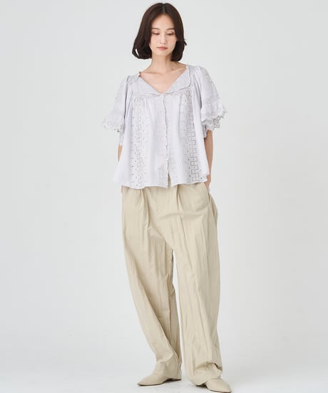 SILK COTTON LACE EMBROIDERY  BLOUSE