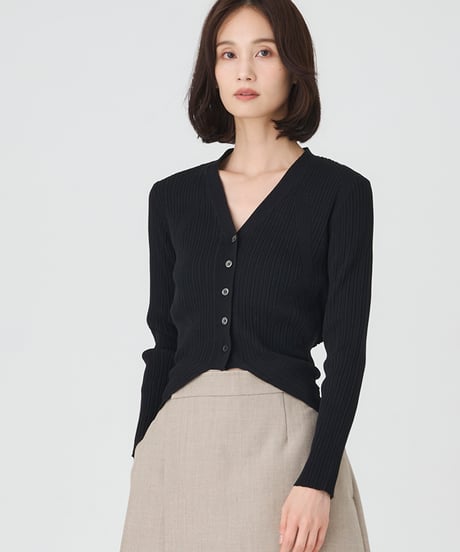 ACETATE COTTON RIB　 CARDIGAN