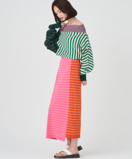CRAZY BORDER  SKIRT/DRESS