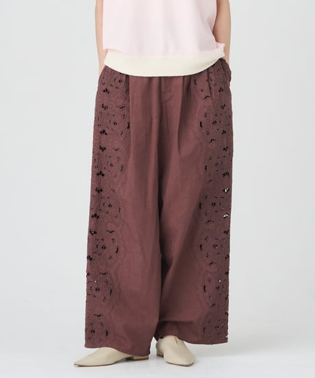 COTTON/ LINEN CUTWORK LACE EMBROIDERY PANTS