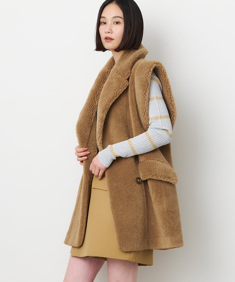WOOL POLYESTER BOA GILET | venit