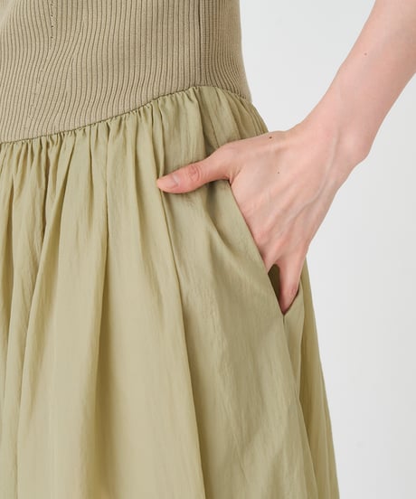 ACETATE COTTON RIB　 TUBE TOP DRESS