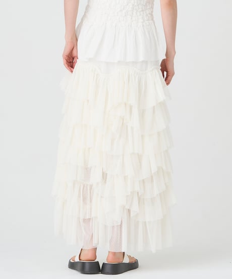 DOT TULE TIERED SKIRT