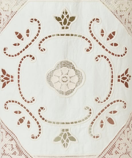 COTTON/ LINEN CUTWORK LACE EMBROIDERY SKIRT