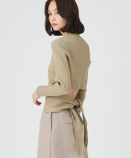 ACETATE COTTON RIB　 CARDIGAN