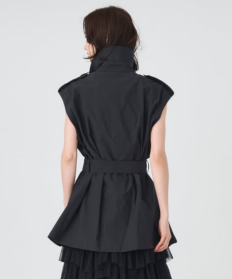 COTTON NYLON SHORT TRENCH COAT