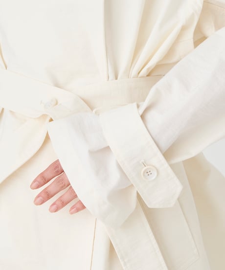 COTTON NYLON SHORT TRENCH COAT