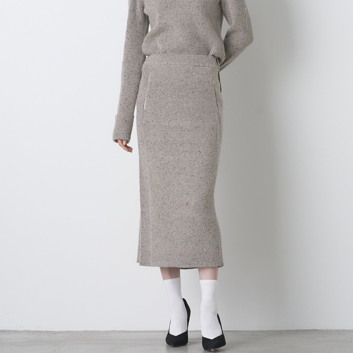 COLOR NEP TWEED SKIRT | venit
