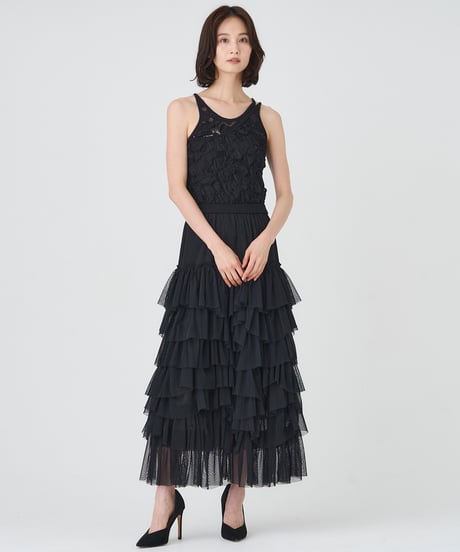 DOT TULE TIERED SKIRT