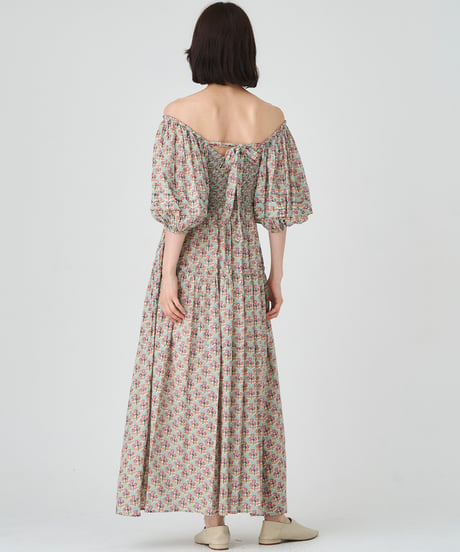 SMOCKING ETHNIC PRINT DRESS