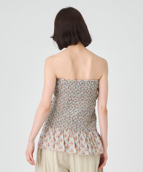 SMOCKING ETHNIC PRINT SKIRT