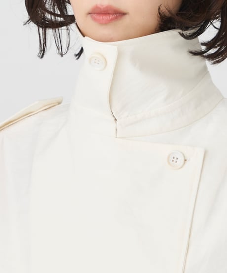 COTTON NYLON SHORT TRENCH COAT