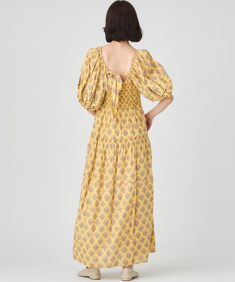SMOCKING ETHNIC PRINT DRESS