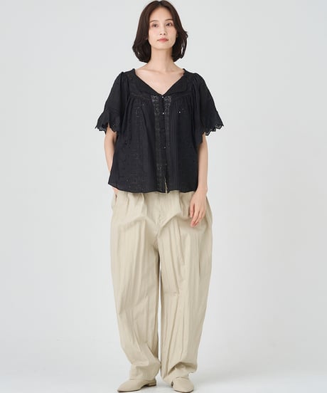 SILK COTTON LACE EMBROIDERY  BLOUSE