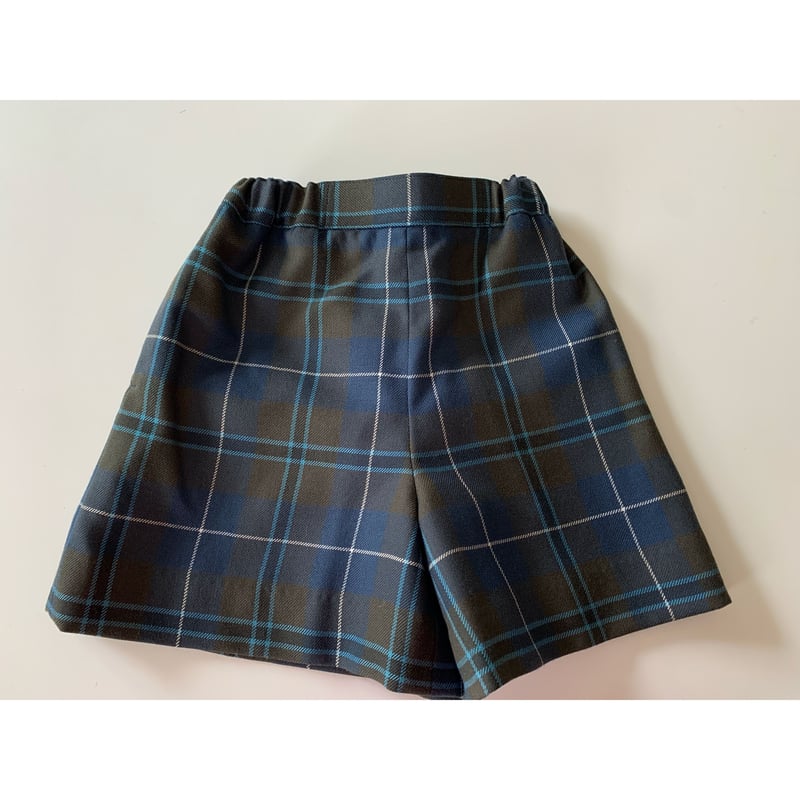 子供キュロット インクブルーx茶タータン | Shichiri（七里久美子） 