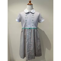 子供ワンピース　グリーンチェック　１３０
