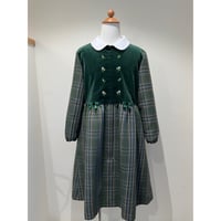 子供ワンピース 長袖 ブルーxブルー刺繍 125〜150 | Shichiri