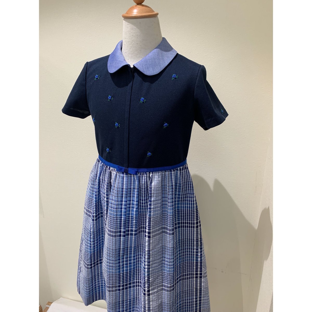 荻窪七里　前開きワンピースM 120 お受験　学校行事　見学　七里久美子 荻窪七里 前開きワンピースM 120 お受験 学校行事 見学 七里久美子