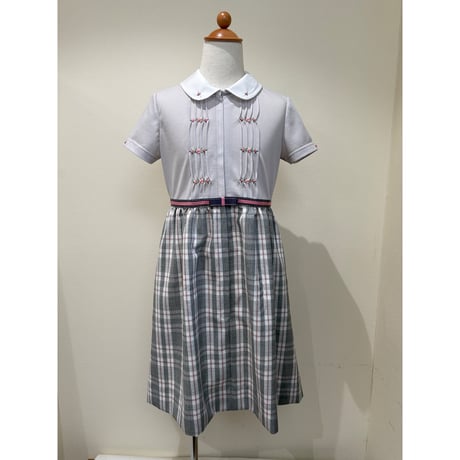 子供ワンピース グレーxピンク 130.140 | Shichiri(七里久美子) 子供ワンピース グレーxピンク 130.140 | Shichiri(七里久美子)