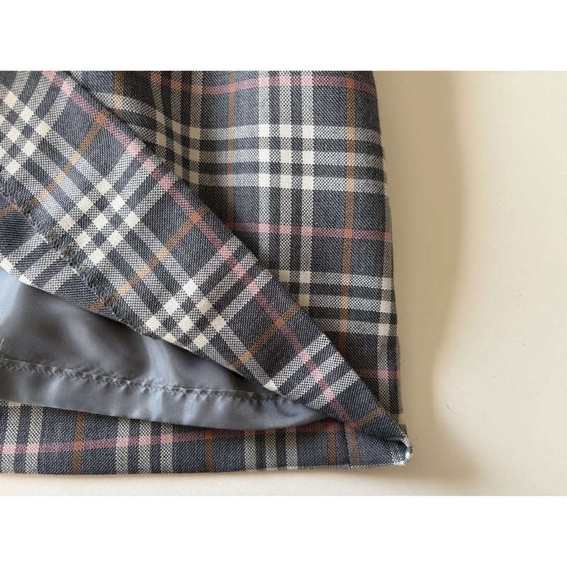 七里久美子さん　ワンピース 子供ワンピース 長袖 グレーxチェック 2色 100 | Shichiri