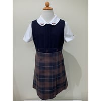 子供ワンピース 春夏 オレンジチェック 125~150 | Shichiri