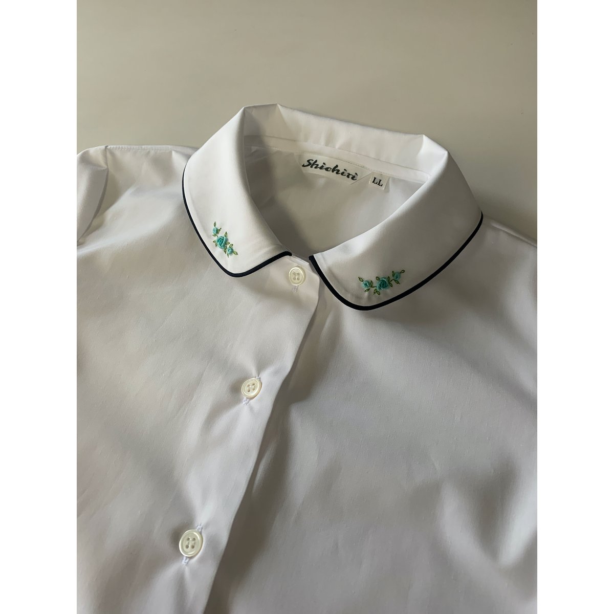 七里　shichiri ジャンパースカート＆ブラウスセット　ブルー　L（１３０） 七里 shichiri ジャンパースカート＆ブラウスセット ブルー L