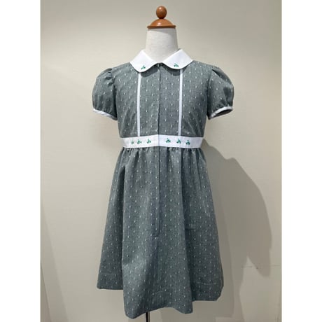 荻窪七里　ワンピース　150 子供ワンピース 長袖 ブルーxブルー刺繍 125〜150 | Shichiri